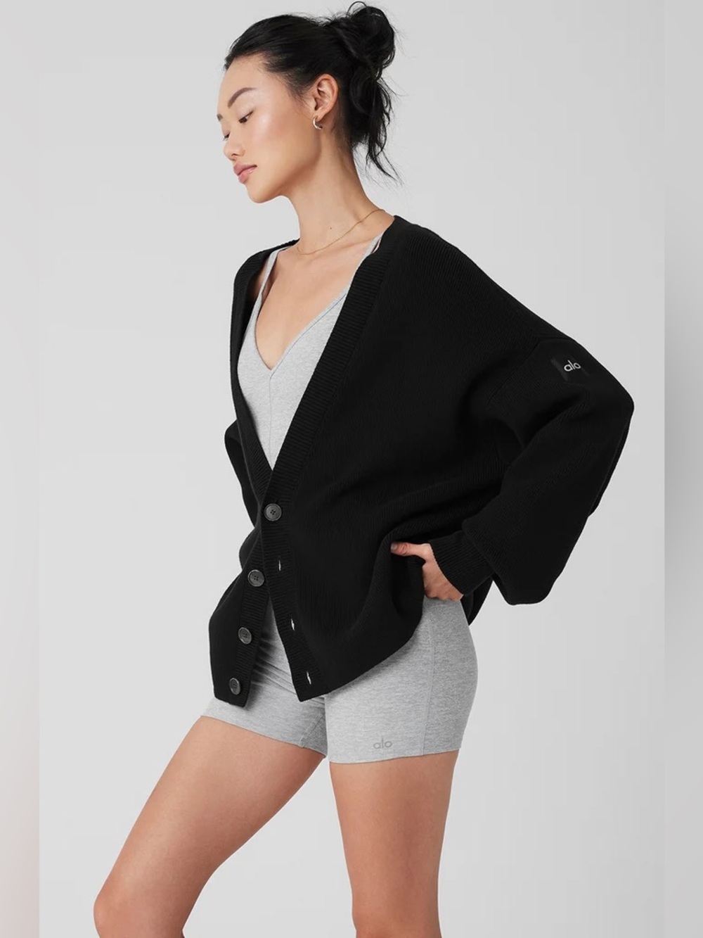 ALO Scholar Cardigan, Black, SMALL - Picture 2 of 8